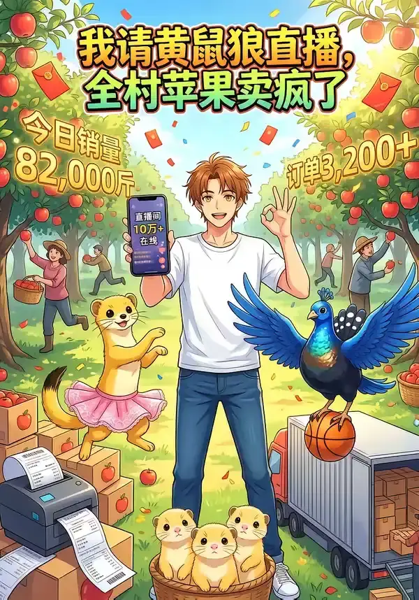我请黄鼠狼直播，全村苹果卖疯了封面图